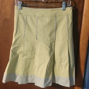 Anthropologie Sitwell Yellow A-Line Pleated Skirt